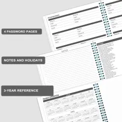2025-2028 Monthly Planner/Calendar - 3 Year Monthly Planner 2025-2028, Jul.2025 - Jun.2028, 9" x 11", 36-Month Calendar + Colorful Tabs + Pocket - Teal