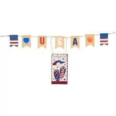 Northlight USA Summer Fun Welcome Patriotic Hanging Wall Decoration - 30.5" Red