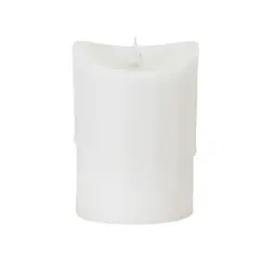 Melrose 7" White Dripping Wax LED Lighted Christmas Flameless Candle with Moving Flame