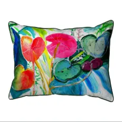 Betsy Drake Cyclamen Plant Large Indoor/Outdoor Pillow 16x20 Multicolor