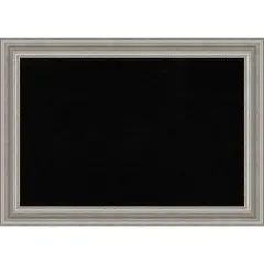Parlor Framed Corkboard, Black Cork Parlor Silver