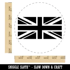 United Kingdom Flag Union Jack Self-Inking Rubber Stamp for Stamping Crafting Planners Black