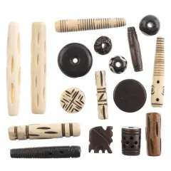 John Bead Natural Bone Beads Assorted Box Set, 250g Multicolored