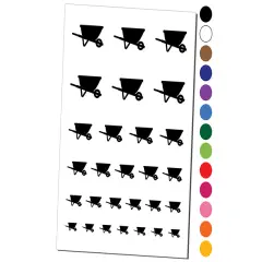 Gardening Wheelbarrow Temporary Tattoo Water Resistant Fake Body Art Set Collection Dark Blue