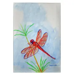 Betsy Drake Red Dragonfly Guest Towel