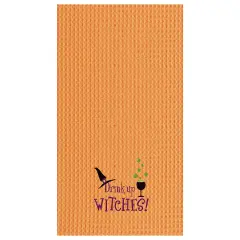 Drink Up Witches Halloween Cotton Waffle Weave Kitchen Towel