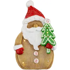 Northlight LED Lighted Gingerbread Santa Claus Glittered Christmas Figure - 15.5" Brown