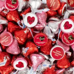 100 Pcs Valentine's Day Candy Red Hershey's Kisses Milk Chocolate (1lb, Approx. 100 Pcs) - Business Thank You - By Just Candy