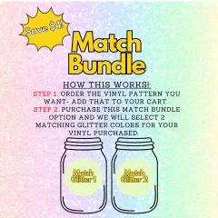 GLITTER MATCH BUNDLE- We help you match your glitter to your vinyl purchased! *READ LISTING.