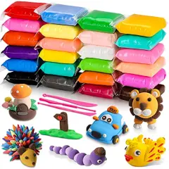 24 Colors Modeling Clay Kit - Air Dry Ultra Light Clay, Safe & Non-Toxic, Great Gift for Kids.