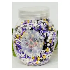 150g Purple Eyes Halloween Polymer Clay Sprinkle Mix - Ideal for Fake Bakes, Clay Art, Slime - Spooky, Mysterious, and Festive