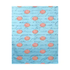 Betsy Drake Coral Sand Dollar Ble Script Beach Towel Multicolor