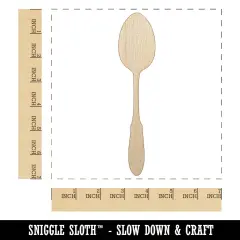 Spoon Solid Utensil Eating Sketch Unfinished Wood Shape Piece Cutout for DIY Craft Projects