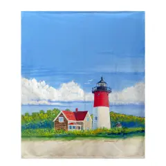 Betsy Drake Nauset Lighthouse, Cape Cod, MA Fleece Throw Multicolor