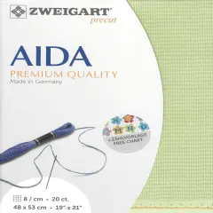 Precut Zweigart Aida extra fine 20 count Light Green