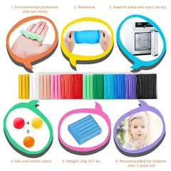 Small Modeling Clay Set, 12 Colors Safe & Non-Toxic Oven Bake Polymer Clay Starter Kit for Kids/Beginners