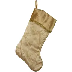 Northlight 20" Gold Glittered Poinsettia Christmas Stocking