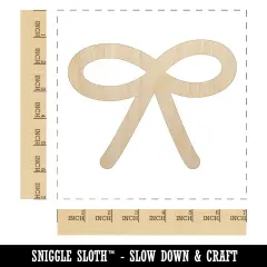 Cute Bow Ribbon Unfinished Wood Shape Piece Cutout for DIY Craft Projects