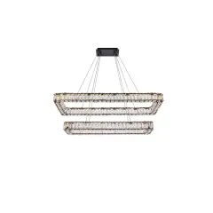 Monroe 42 inch LED double rectangle pendant in black