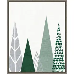 Geometric Forest III Green Gray by Michael Mullan Canvas Art Framed