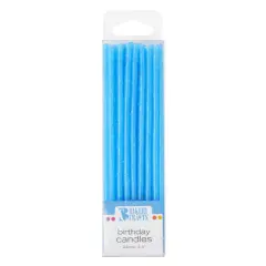Slim Glitter Specialty Candles, 24pc Blue