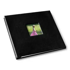 Gallery Leather Yarmouth 12 x 12 Scrapbook, Hold Keepsakes and Memories, Bonded Leather, Post-Bound, 20 pages, - 12.75" x 14.5" Freeport Black