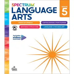 Spectrum Language Arts 5th Grade Workbook, ELA Books for Kids Ages 10-11 Covering Parts of Speech, Vocabulary, English Grammar, Sentence Structure, and More, Classroom or Homeschool Curriculum