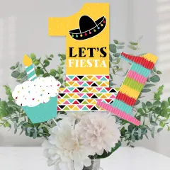 Big Dot of Happiness 1st Birthday Let's Fiesta - Fiesta First Birthday Party Centerpiece Sticks - Table Toppers - Set of 15