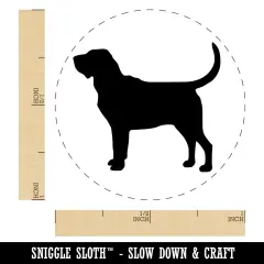 Bloodhound Dog Solid Self-Inking Rubber Stamp for Stamping Crafting Planners Red