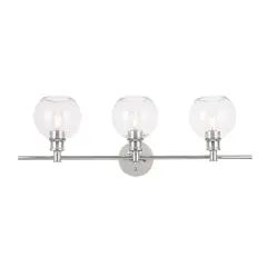 Collier 3 light Chrome and Clear glass Wall sconce