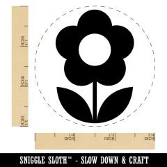 Scandinavian Daisy Simple Flower Self-Inking Rubber Stamp Ink Stamper for Stamping Crafting Planners Black