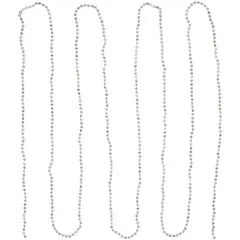 Northlight Shiny Metallic Faceted Beaded Christmas Garland - 15' x .25" - Silver - Unlit