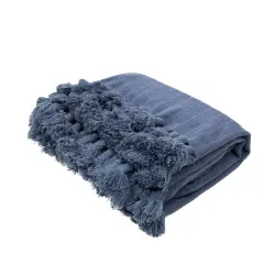 Jaipur Living Braided Tassel Wool Throw Blanket - 50" x 60" - Slate Blue