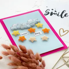 Postcard cross-stitch kit - Among stars and clouds