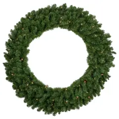 Northlight Pre-Lit Canadian Pine Artificial Christmas Wreath - 48" - Clear Lights Green