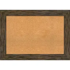 Fencepost Wood Framed Corkboard, Natural Cork Fencepost Brown