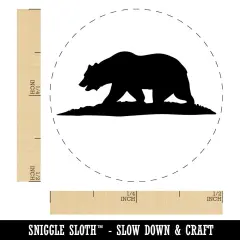 California Flag Bear Solid Self-Inking Rubber Stamp for Stamping Crafting Planners Green
