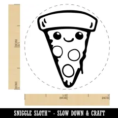Cute Kawaii Pepperoni Pizza Self-Inking Rubber Stamp for Stamping Crafting Planners Fuchsia