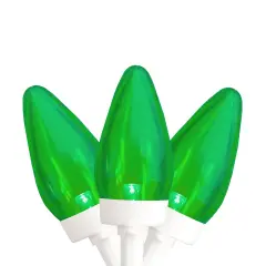 Northlight LED C7 Christmas Lights - Green - 16' White Wire - 25ct
