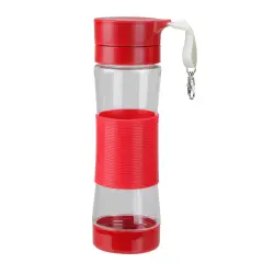 Avon 9.5" Red Clip-on Water Bottle with Silicone Center Sleeve