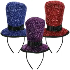 Sparkling Top Hat Headbands (Pack of 12)