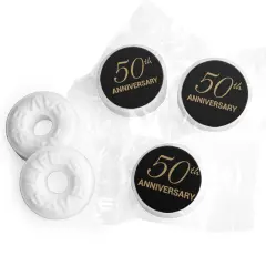 50th Anniversary Mints Party Favor for Guests LifeSavers Mints (Approx. 335 mints & 324 Stickers) Gold - Assembly Required - by Just Candy