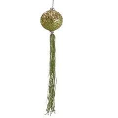 Allstate Lime Green Glitter Drenched Christmas Ball Ornament with Tassels 12" (300mm)
