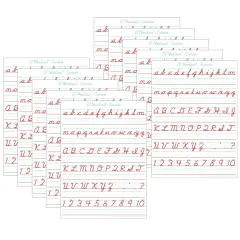 Smart Poly&reg; PosterMat Pals&trade; Space Savers, 13" x 9-1/2", D'Nealian Cursive, Pack of 10