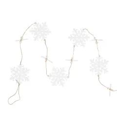Northlight 4' White Snowflakes on Jute Rope Hanging Christmas Garland