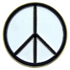 Peace Sign Pin Black & White 1"