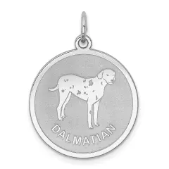Sterling Silver Dalmation Disc Charm Pendant Jewelry 26mm x 19mm