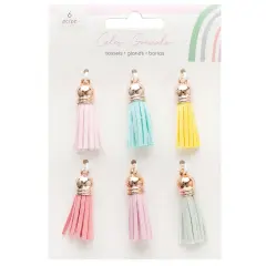 American Crafts Rainbow Avenue Tassels-6/Pkg