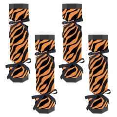 Big Dot of Happiness Tiger Print - No Snap Jungle Party Table Favors - DIY Cracker Boxes - Set of 12
