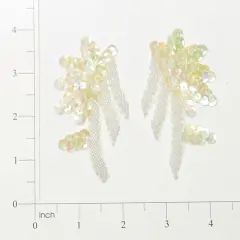 Floral Swag Sequin Applique/Patch Pack of 2 Crystal AB